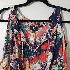 NWT Bright floral cold shoulder top